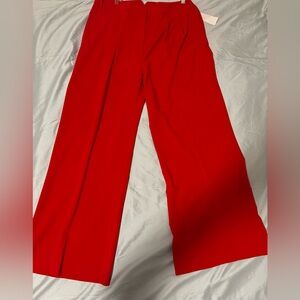 DKNY Women's Wide Leg Red Pants